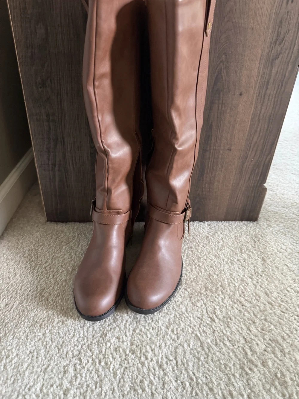 JustFab Chestnut Brown Over-the-Knee Riding Boots